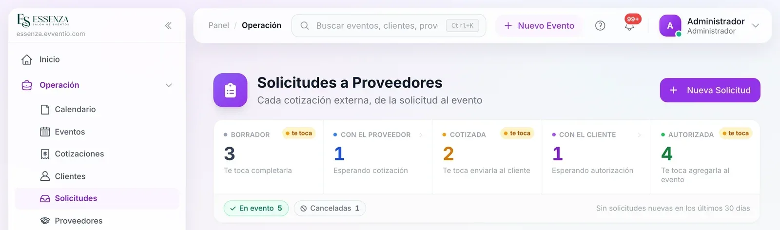 Sistema de solicitudes a proveedores